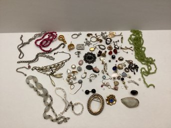Large Lot Of Vintage Jewelry Parts For Crafting Or Repair