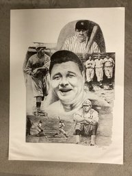 Signed & Numbered M. Castronova Babe Ruth Art Print