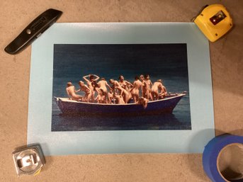 Nude Women In A Boat Art Print On Canvas