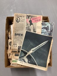 Box Full Of Early Newspaper Advertisements & Clippings