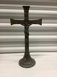 Vintage Metal Standing Crucifix