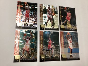 Set Of 6 Michael Jordan 1999 Upper Deck Oversize Holographic Cards