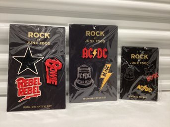 Retro Rock Enamel Pin Set & Iron-on Patches Lot 2