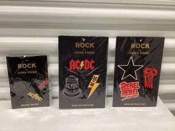 Retro Rock Enamel Pin Set & Iron-on Patches Lot 3