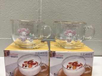 Pair Of My Melody Large Glass Mugs