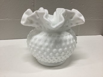 Fenton Hobnail Ruffled Vase