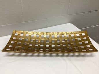 Decorative Gold Basket Weave Tray