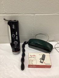 Vintage Phones & Jeep Flashlight Radio