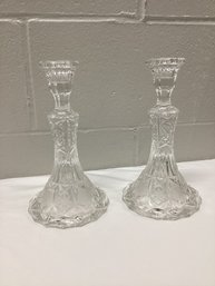 Pair Of Cut Glass Candlesticks