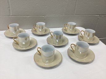 Set Of 8 J Godinger Espresso Cups In Pearl Luster