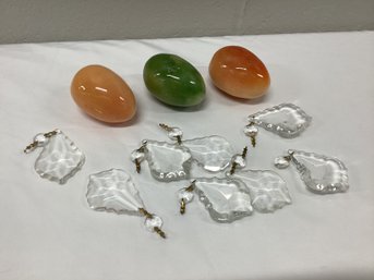 Heavy Decorative Eggs & Chandelier Crystals
