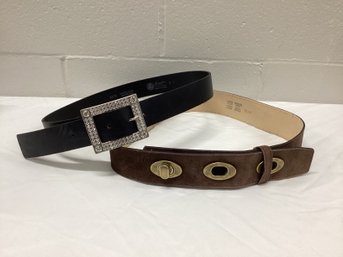 Pair Of Leather & Suede Landes Belts
