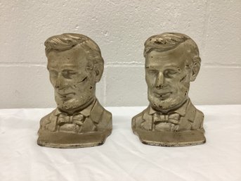 Abe Lincoln Bust Metal Bookends