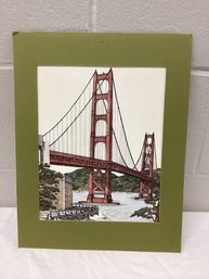 1978 Pencil Signed Debbie Patrick Golden Gate Bridge