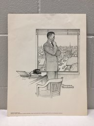 Norman Rockwell Agents Prestige Original Pencil Drawing From Mass Mutual Collection