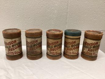 Early 1900s Edison Gold Moulded Cylinder Records
