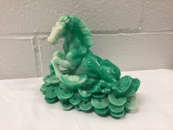 Chinese Lucky Horse With Coins Statue