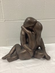 Bronze Finish Embracing Couple Statue