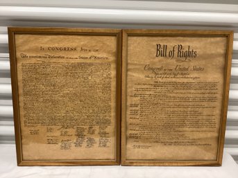 Framed Declaration Of Independence & Bill Of Rights