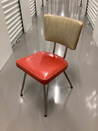 1950s Red Vinyl & Chrome Chair