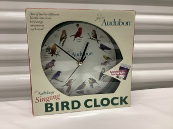 Audubon Singing Bird Clock In The Box