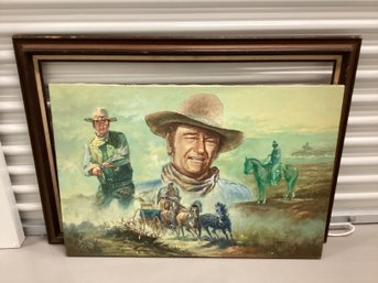 Original John Wayne Oil On Canvas Signed A. Rangast