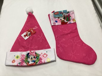 New With Tags Disney Stocking & Hat