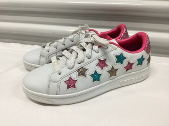 Sketchers Glitter Stars White Leather Sneakers