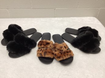 Bamboo Faux Fur Sandals