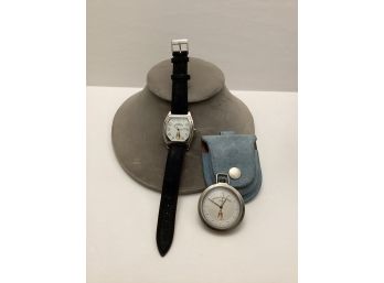 Hush Puppies Leather Band Watch & Pocket Watch