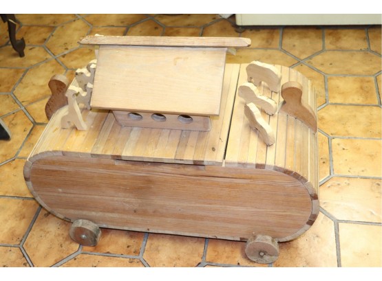 Vintage Handmade Wooden Noah’s Arc Toy Chest