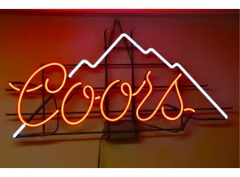 Large Vintage Coors Light Rocky Mountain Neon Sign