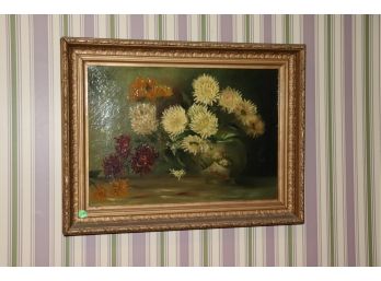 Antique Floral Oil Painting