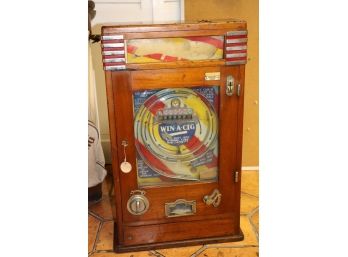 Cool Vintage Win-A-Cig Coin Operated Wall Mounted Gaming Machine