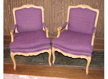 Pair Of French Provincial Fabric Chairs