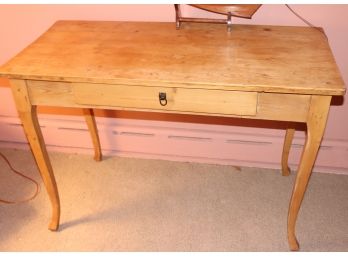 Nice Pine Wood Desk With Curved Legs