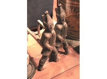 Vintage Andirons Of Hessian Soldiers