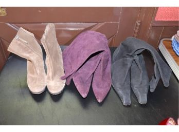 3 Pairs Of Women's Suede Boots