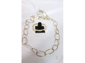 Long Chain Necklace And Cartier Style Love Bracelet