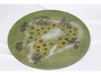 18” Signed Green Enamel Charger Plate