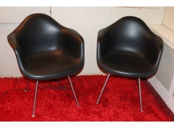 Pair Of  Black Vintage Mid Century Chairs