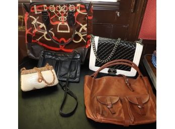 Lot Of 5  Women's Day And Evening Hand Bags  By Names Like: Mary Francis, Mauro Governa Por Suarez, Barneys