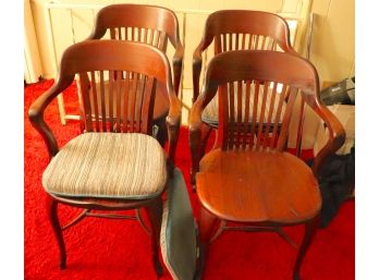 Lot Of 4 Solid Wood Chairs