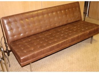 Unusual MCM Sofa With Steel Legs From 1970's.