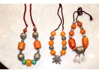 3 Beaded Tribal Style Necklaces