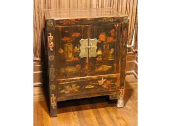 Antique Asain Hand Painted Wood Cabinet
