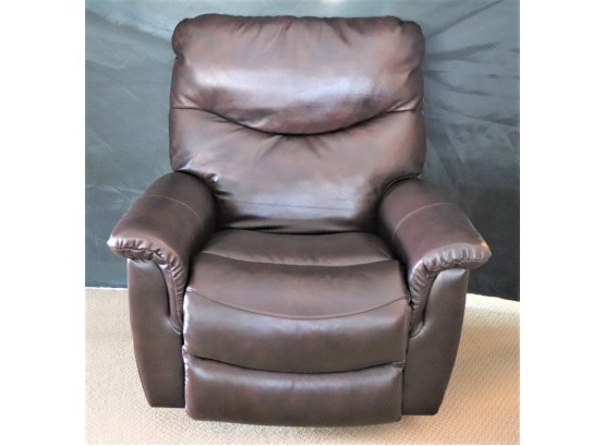 Lazy Boy Rocker Recliner With Leather Seating Surface New Unused, Walnut Colored Very Comfortable