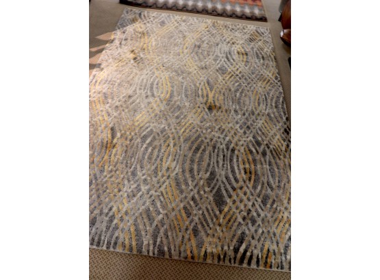 Fun Dreamscape Charcoal/Gold Power Loomed Area Rug Appx 5 Ft X 7 Ft Great Pattern - New Condition