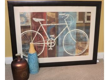 Fun Colorful Bicycle Print By Hamilton Studios Includes Saint - Emilon Gironde Jar Creative Co - Op Blue V