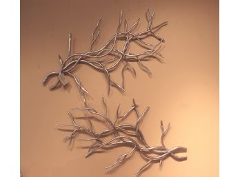 2 Piece Set Of Hand Forged Contemporary Metal Tree Branch Wall Decor By Uttermost